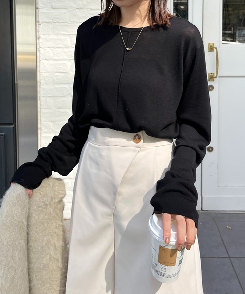 CAPRICIEUX LE'MAGE(カプリシューレマージュ)の「ウール混ニットロンT(ニット/セーター・レディース・ベージュ/ブラック/ホワイト系その他・FREE)」の16枚目の写真