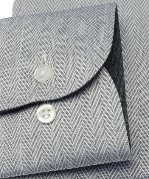TOKYO SHIRTS（トウキョウシャツ）の「形態安定ノーアイロン ホリゾンタルワイド 長袖ビジネスワイシャツ（ビジネスシャツ・メンズ・ダークグレー・首回り41cm-裄丈86cm/首回り43cm-裄丈86cm/首回り41cm-裄丈82cm/首回り42cm-裄丈86cm/首回り42cm-裄丈82cm/首回り43cm-裄丈82cm/首回り37cm-裄丈80cm/首回り39cm-裄丈80cm/首回り39cm-裄丈84cm/首回り37cm-裄丈84cm）」の3枚目の写真