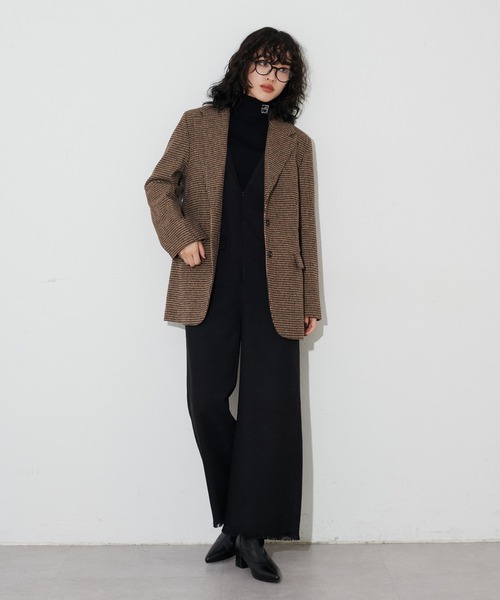 LARUTA(ラルータ)の「【LARUTA】裾フリンジVネックサロペット(サロペット/オーバーオール・レディース・チャコールグレー/ブラック・MEDIUM/LARGE)」の8枚目の写真