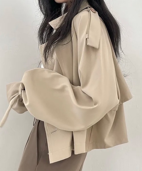 Girly Doll（ガーリードール）の「ショートトレンチコート（トレンチコート・レディース・ブラック/ベージュ・FREE）」の18枚目の写真