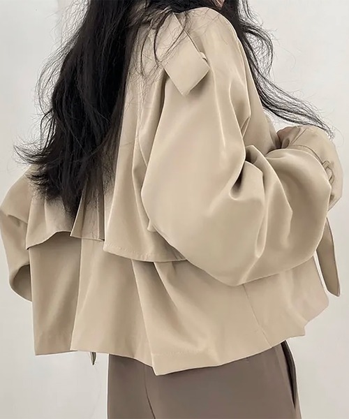 Girly Doll（ガーリードール）の「ショートトレンチコート（トレンチコート・レディース・ブラック/ベージュ・FREE）」の19枚目の写真