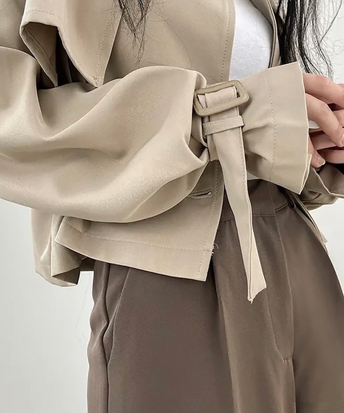 Girly Doll（ガーリードール）の「ショートトレンチコート（トレンチコート・レディース・ブラック/ベージュ・FREE）」の20枚目の写真