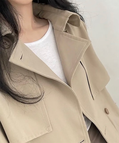 Girly Doll（ガーリードール）の「ショートトレンチコート（トレンチコート・レディース・ブラック/ベージュ・FREE）」の21枚目の写真