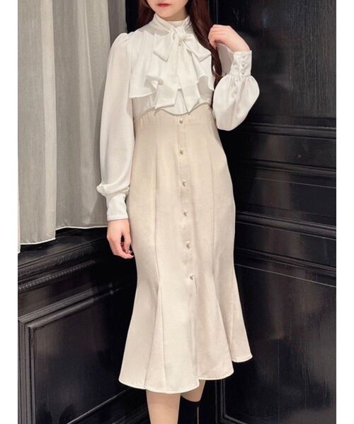 EATME（イートミー）の「ボウタイケープワンピース（ワンピース・レディース・ブラック/その他1/ベージュ・SMALL/MEDIUM）」の13枚目の写真