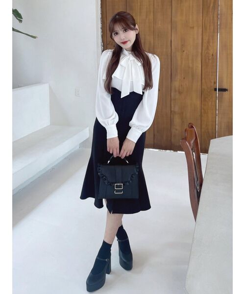 EATME（イートミー）の「ボウタイケープワンピース（ワンピース・レディース・ブラック/その他1/ベージュ・SMALL/MEDIUM）」の15枚目の写真