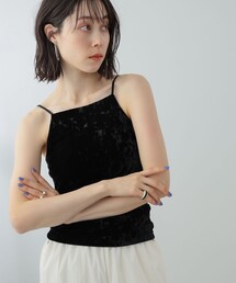 Ray BEAMS | Ray BEAMS / クラッシュ ベロア キャミソール(キャミソール)