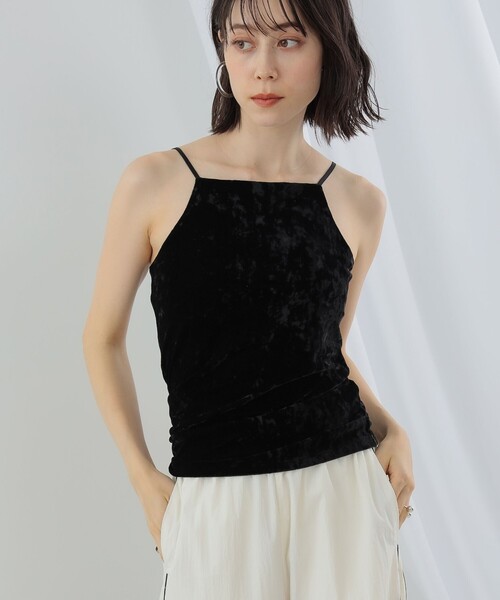 Ray BEAMS(レイビームス)の「Ray BEAMS / クラッシュ ベロア キャミソール(キャミソール・レディース・ピンク/ブラック・ONE SIZE)」の3枚目の写真