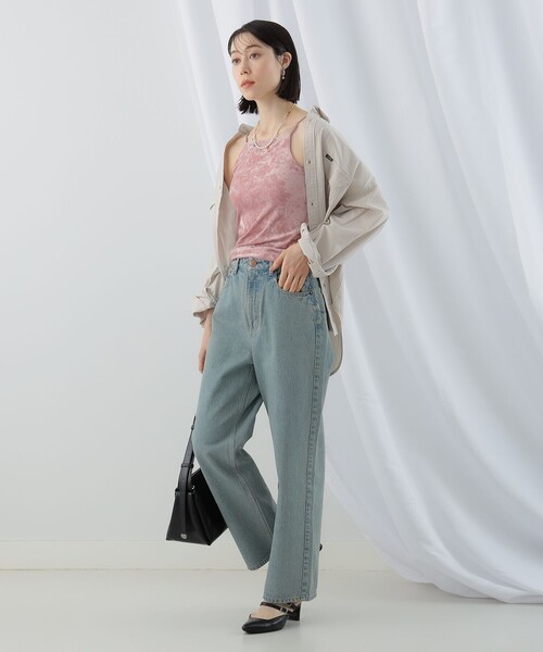 Ray BEAMS(レイビームス)の「Ray BEAMS / クラッシュ ベロア キャミソール(キャミソール・レディース・ピンク/ブラック・ONE SIZE)」の10枚目の写真