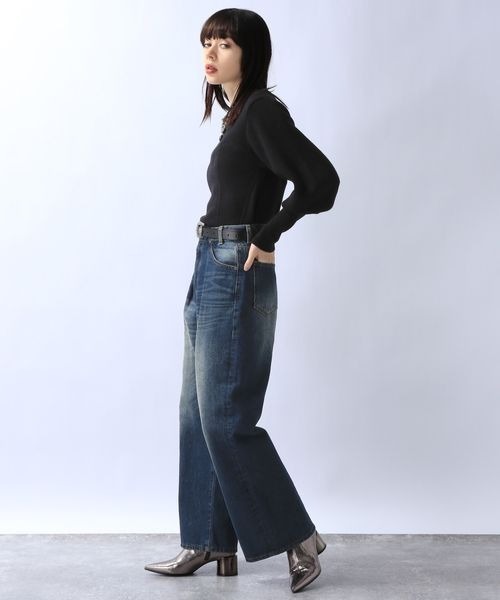 JEANASIS セーターとスカートのセット F 黒系 JEANASIS（ジーナシス）の「7Gコルセットラインニット/993958