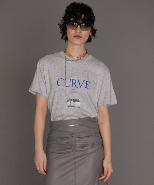 PRANK PROJECT(プランクプロジェクト)の「CURVEプリントTEE / CURVE Printed Tee(Tシャツ/カットソー・レディース・グレー/ブラック/ホワイト・FREE)」の3枚目の写真