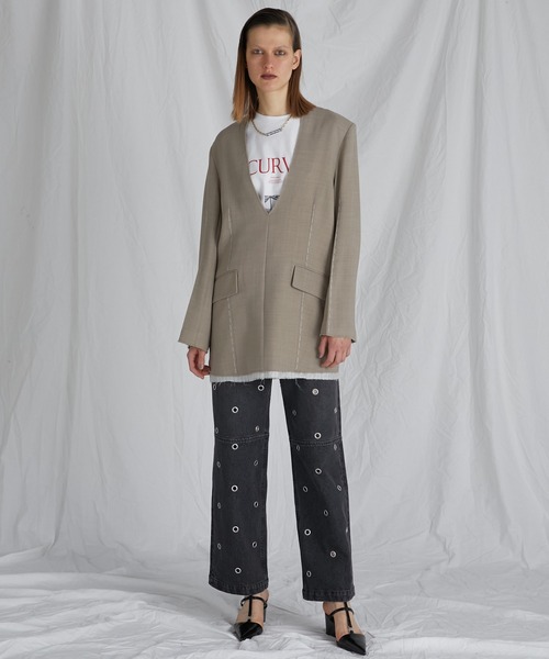 PRANK PROJECT(プランクプロジェクト)の「CURVEプリントTEE / CURVE Printed Tee(Tシャツ/カットソー・レディース・グレー/ブラック/ホワイト・FREE)」の5枚目の写真