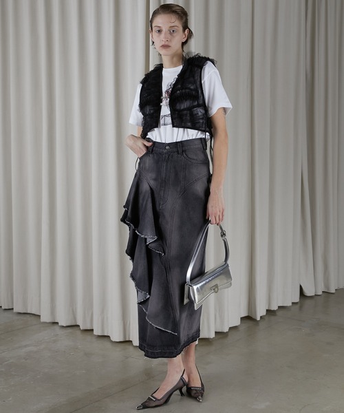 PRANK PROJECT(プランクプロジェクト)の「CURVEプリントTEE / CURVE Printed Tee(Tシャツ/カットソー・レディース・グレー/ブラック/ホワイト・FREE)」の6枚目の写真