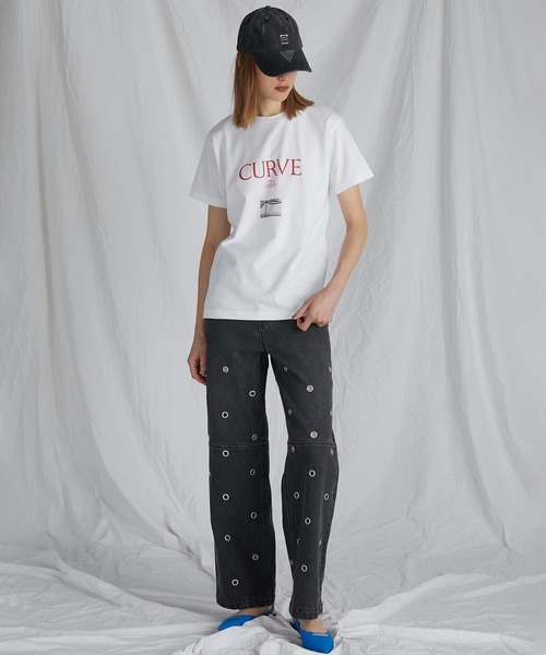 PRANK PROJECT(プランクプロジェクト)の「CURVEプリントTEE / CURVE Printed Tee(Tシャツ/カットソー・レディース・グレー/ブラック/ホワイト・FREE)」の4枚目の写真