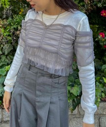 byYOUANCE | チュールシャーリングビスチェニット(ニット/セーター)