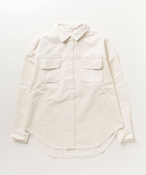 BILLABONG（ビラボン）の「【直営店限定】BILLABONG レディース CORDUROY L/S SHIRTS ロングシャツ 【2024年春夏モデル】/ビラボンコーデュロイリラックスサイジングロングシャツ（シャツ/ブラウス・レディース・アイボリー/オレンジ/ブルー系その他・MEDIUM）」の2枚目の写真
