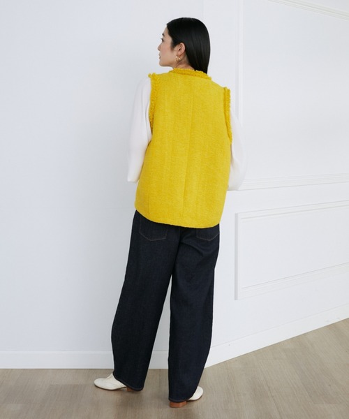 INED（イネド）の「ツイードベスト《PONTETORTO》（ベスト・レディース・イエロー/オフホワイト・9号/7号）」の11枚目の写真