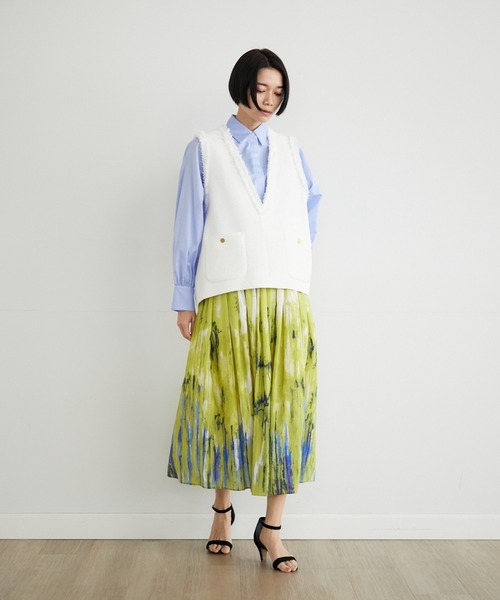 INED（イネド）の「ツイードベスト《PONTETORTO》（ベスト・レディース・イエロー/オフホワイト・9号/7号）」の14枚目の写真