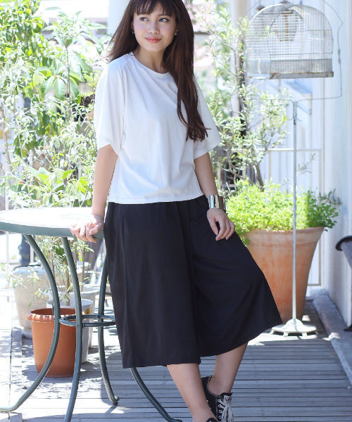 AZUL by moussy（アズールバイマウジー）の「Peベア クロプトバギーパンツ（その他パンツ・レディース・ブラック系その他/ホワイト系その他/ブラック/オフホワイト・MEDIUM/SMALL/LARGE）」の4枚目の写真