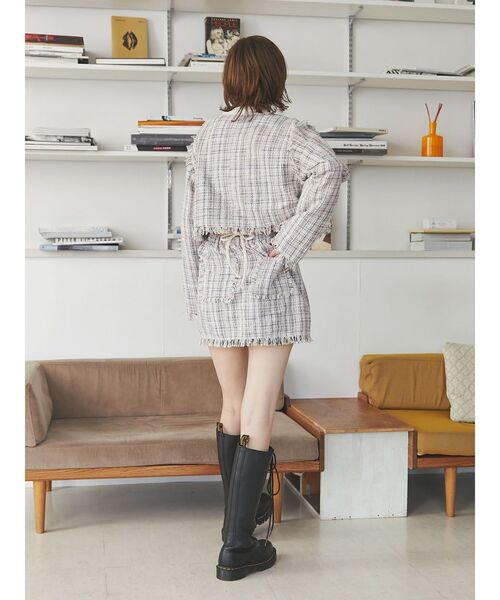 jouetie（ジュエティ）の「ツイードラップスカパン【セットアップ対応】（その他パンツ・レディース・オフホワイト/ネイビー・MEDIUM）」の8枚目の写真