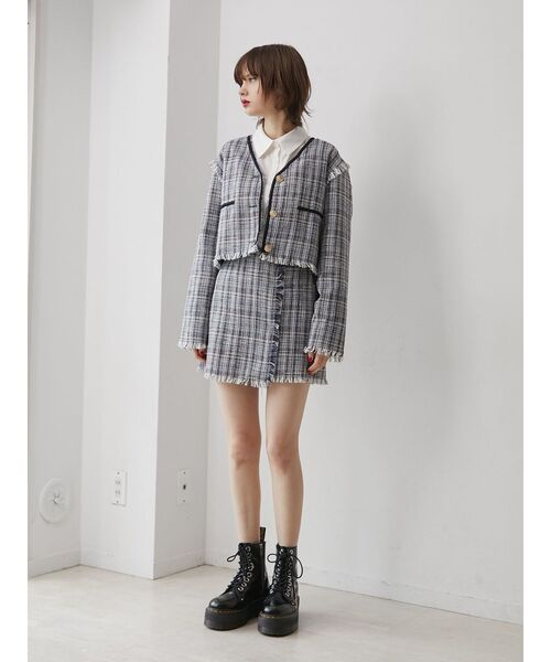 jouetie（ジュエティ）の「ツイードラップスカパン【セットアップ対応】（その他パンツ・レディース・オフホワイト/ネイビー・MEDIUM）」の16枚目の写真