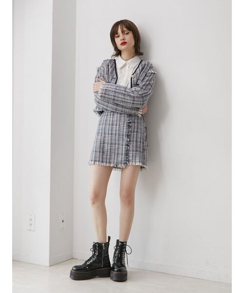 jouetie（ジュエティ）の「ツイードラップスカパン【セットアップ対応】（その他パンツ・レディース・オフホワイト/ネイビー・MEDIUM）」の17枚目の写真