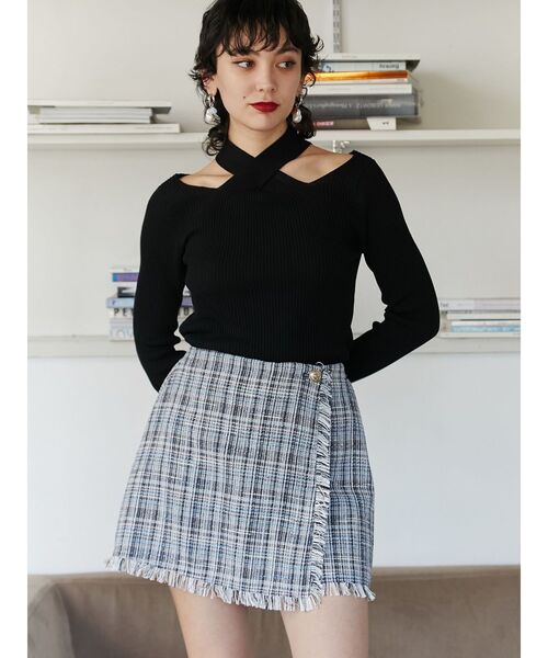 jouetie（ジュエティ）の「ツイードラップスカパン【セットアップ対応】（その他パンツ・レディース・オフホワイト/ネイビー・MEDIUM）」の18枚目の写真