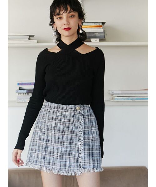 jouetie（ジュエティ）の「ツイードラップスカパン【セットアップ対応】（その他パンツ・レディース・オフホワイト/ネイビー・MEDIUM）」の19枚目の写真