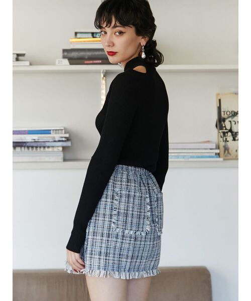 jouetie（ジュエティ）の「ツイードラップスカパン【セットアップ対応】（その他パンツ・レディース・オフホワイト/ネイビー・MEDIUM）」の20枚目の写真