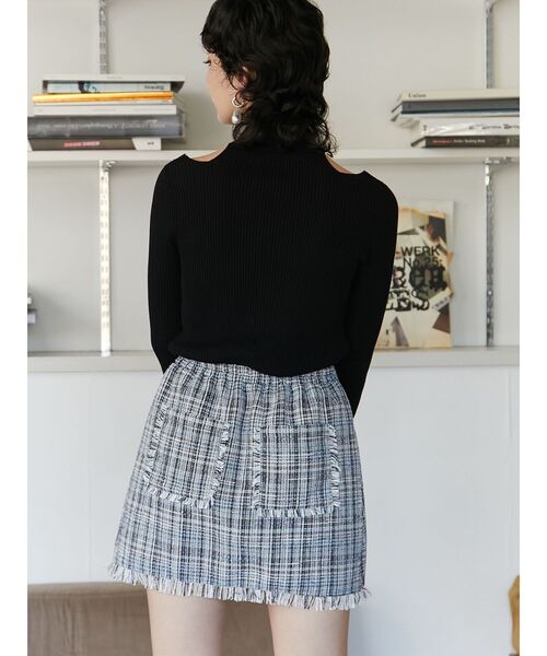 jouetie（ジュエティ）の「ツイードラップスカパン【セットアップ対応】（その他パンツ・レディース・オフホワイト/ネイビー・MEDIUM）」の21枚目の写真