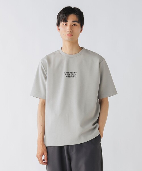 BEAMS HEART（ビームスハート）の「ダンボール ロゴ プリント Tシャツ（吸水速乾・毛玉軽減）（Tシャツ/カットソー・メンズ・ホワイト/グレー/ブルー系その他・S/M/L/XL）」の3枚目の写真