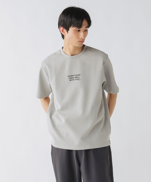 BEAMS HEART（ビームスハート）の「ダンボール ロゴ プリント Tシャツ（吸水速乾・毛玉軽減）（Tシャツ/カットソー・メンズ・ホワイト/グレー/ブルー系その他・S/M/L/XL）」の4枚目の写真