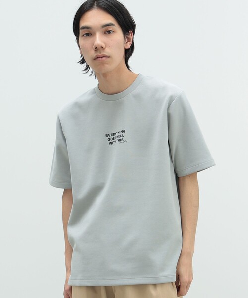 BEAMS HEART（ビームスハート）の「ダンボール ロゴ プリント Tシャツ（吸水速乾・毛玉軽減）（Tシャツ/カットソー・メンズ・ホワイト/グレー/ブルー系その他・S/M/L/XL）」の8枚目の写真