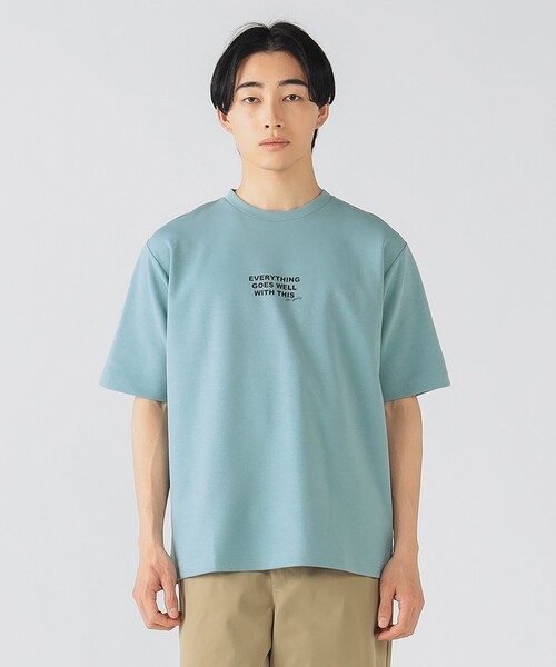 BEAMS HEART（ビームスハート）の「ダンボール ロゴ プリント Tシャツ（吸水速乾・毛玉軽減）（Tシャツ/カットソー・メンズ・ホワイト/グレー/ブルー系その他・S/M/L/XL）」の11枚目の写真