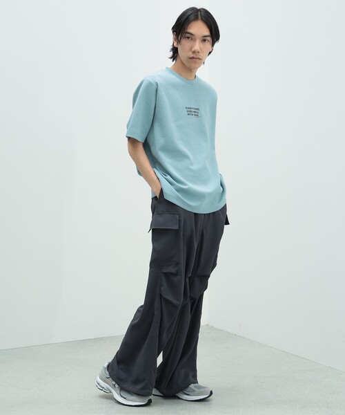 BEAMS HEART（ビームスハート）の「ダンボール ロゴ プリント Tシャツ（吸水速乾・毛玉軽減）（Tシャツ/カットソー・メンズ・ホワイト/グレー/ブルー系その他・S/M/L/XL）」の13枚目の写真