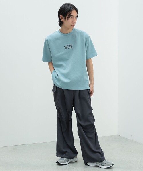 BEAMS HEART（ビームスハート）の「ダンボール ロゴ プリント Tシャツ（吸水速乾・毛玉軽減）（Tシャツ/カットソー・メンズ・ホワイト/グレー/ブルー系その他・S/M/L/XL）」の14枚目の写真