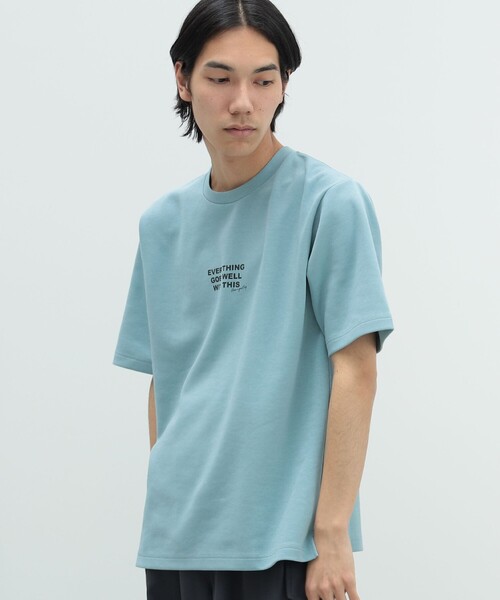 BEAMS HEART（ビームスハート）の「ダンボール ロゴ プリント Tシャツ（吸水速乾・毛玉軽減）（Tシャツ/カットソー・メンズ・ホワイト/グレー/ブルー系その他・S/M/L/XL）」の15枚目の写真