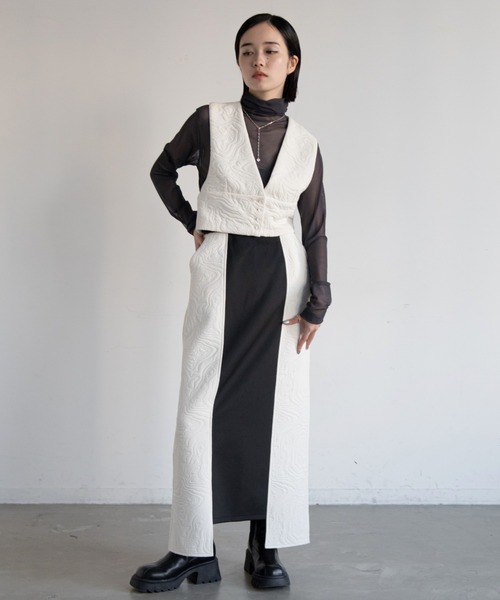 VACANCY(ヴァカンシー)の「カットキルティングウェーブベスト(ベスト・レディース・アイボリー/ブラック・FREE)」の16枚目の写真