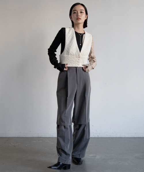 VACANCY(ヴァカンシー)の「カットキルティングウェーブベスト(ベスト・レディース・アイボリー/ブラック・FREE)」の12枚目の写真