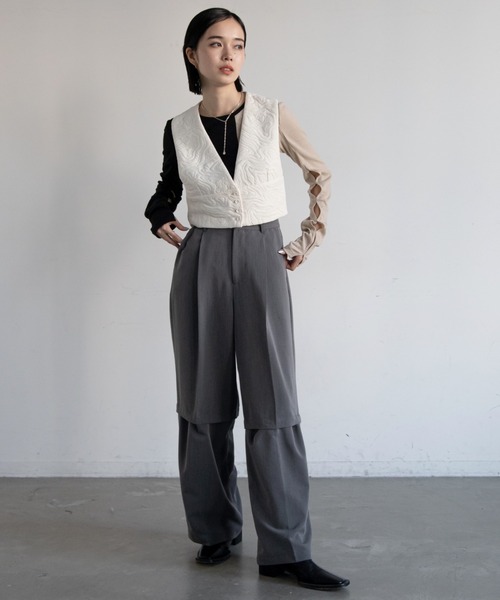 VACANCY(ヴァカンシー)の「カットキルティングウェーブベスト(ベスト・レディース・アイボリー/ブラック・FREE)」の13枚目の写真