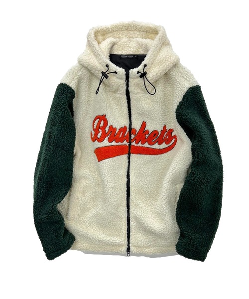 【セール】もこもこボアフリース / 刺繍ワッペン入り ジップアップパーカー（パーカー）｜Bling Leads（ブリングリーズ）