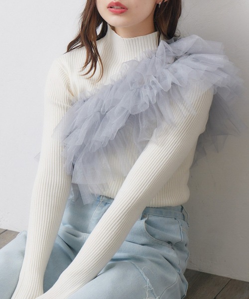 RETRO GIRL（レトロガール）の「フリルチュールビスチェ（キャミソール・レディース・アイボリー/ブラック/ライトグレー/ピンク・FREE）」の13枚目の写真