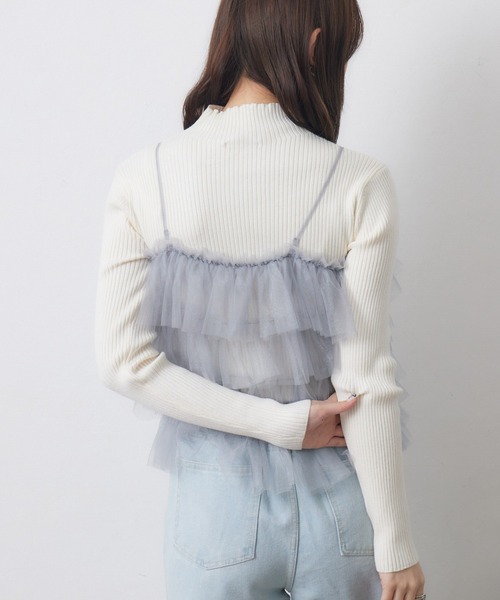 RETRO GIRL（レトロガール）の「フリルチュールビスチェ（キャミソール・レディース・アイボリー/ブラック/ライトグレー/ピンク・FREE）」の17枚目の写真