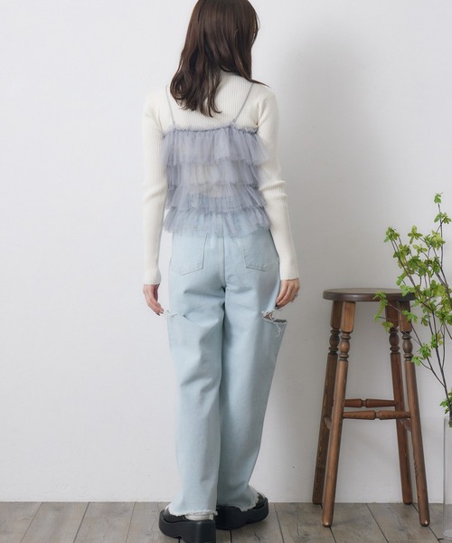 RETRO GIRL（レトロガール）の「フリルチュールビスチェ（キャミソール・レディース・アイボリー/ブラック/ライトグレー/ピンク・FREE）」の11枚目の写真