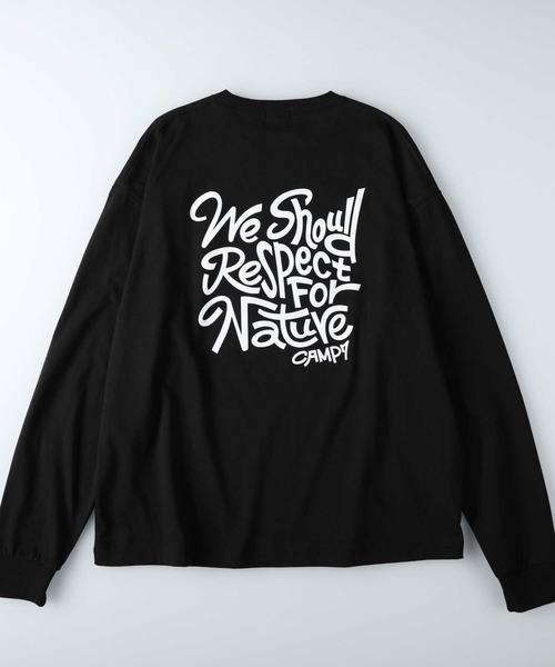 CAMP7(キャンプセブン)の「【CAMP7】バックプリント長袖Tシャツ(Tシャツ/カットソー・メンズ・ブラック/ホワイト・M/L/XL)」の9枚目の写真