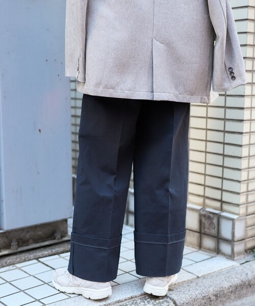 60%OFF サマーセール売り尽くし 日本製 ロールアップタックワイドパンツ セール】ロールアップチノ / タック ワイドパンツ（チノパンツ