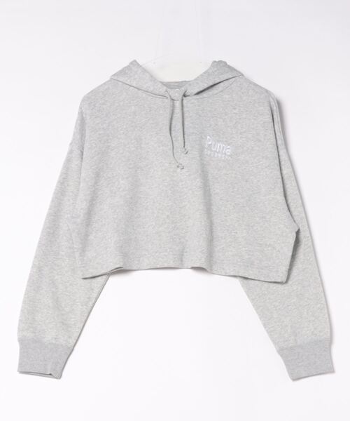 PUMA(プーマ)の「PUMA プーマ ウィメンズ プーマ チーム オーバーサイズ フーディ(パーカー・レディース・ブラック/ライトグレー/オフホワイト・X-SMALL/SMALL/MEDIUM/LARGE)」の4枚目の写真