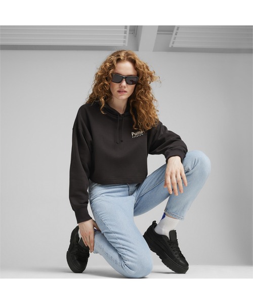 PUMA(プーマ)の「PUMA プーマ ウィメンズ プーマ チーム オーバーサイズ フーディ(パーカー・レディース・ブラック/ライトグレー/オフホワイト・X-SMALL/SMALL/MEDIUM/LARGE)」の14枚目の写真
