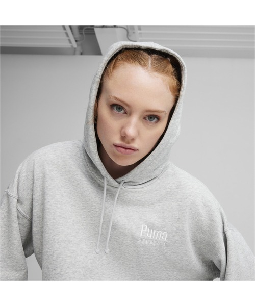 PUMA(プーマ)の「PUMA プーマ ウィメンズ プーマ チーム オーバーサイズ フーディ(パーカー・レディース・ブラック/ライトグレー/オフホワイト・X-SMALL/SMALL/MEDIUM/LARGE)」の9枚目の写真