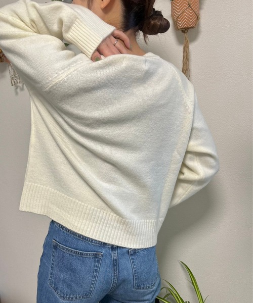tolene(トレネ)の「ジップアップニットカーディガン(カーディガン/ボレロ・レディース・グリーン/ホワイト/ブラック・FREE)」の6枚目の写真