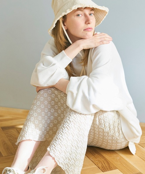 coca(coca)(コカ)の「フラワーカットジャカードマーメイドスカート(スカート・レディース・ライトベージュ/ライトブルー・M/L)」の5枚目の写真